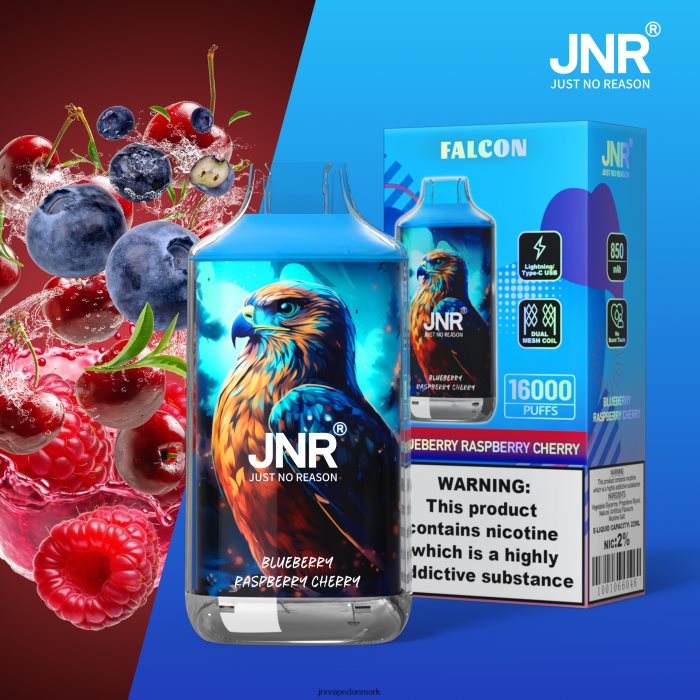 JNR Vape Review - jnr falk blåbær hindbær kirsebær uden frugt Z4LN216