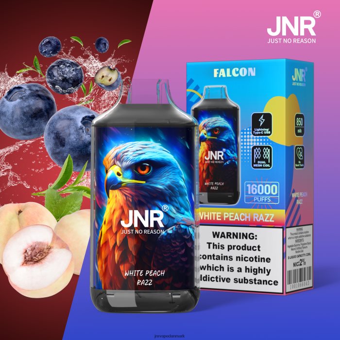JNR Vape Review - jnr falk hvid fersken razz Z4LN196