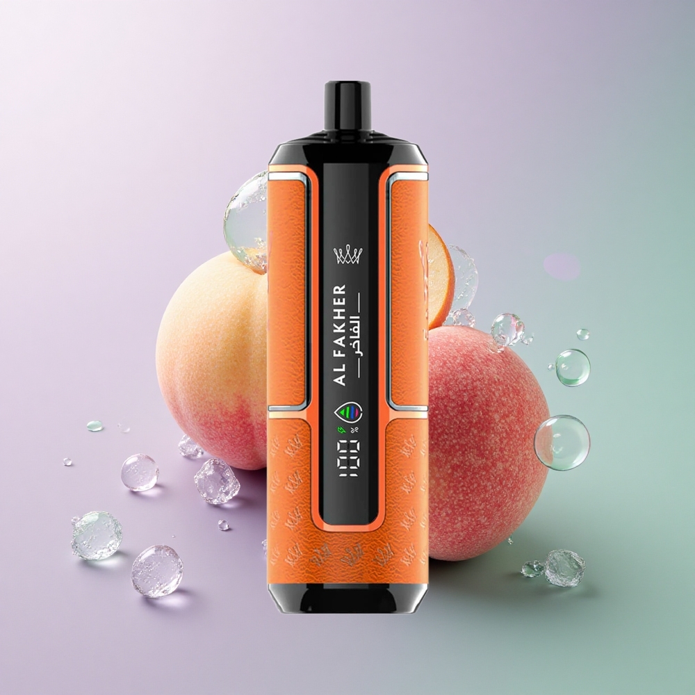 Al Fakher Crown Bar 15K Hypermax Fersken Is med 600mAh og 6mg/ml nikotin