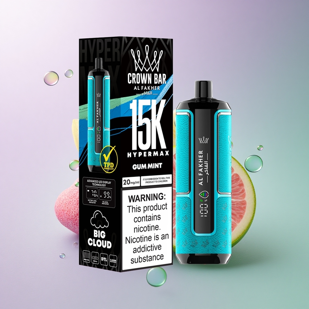 Al Fakher Crown Bar 15K Hypermax Tyggeminte 22ml 600mAh DTL