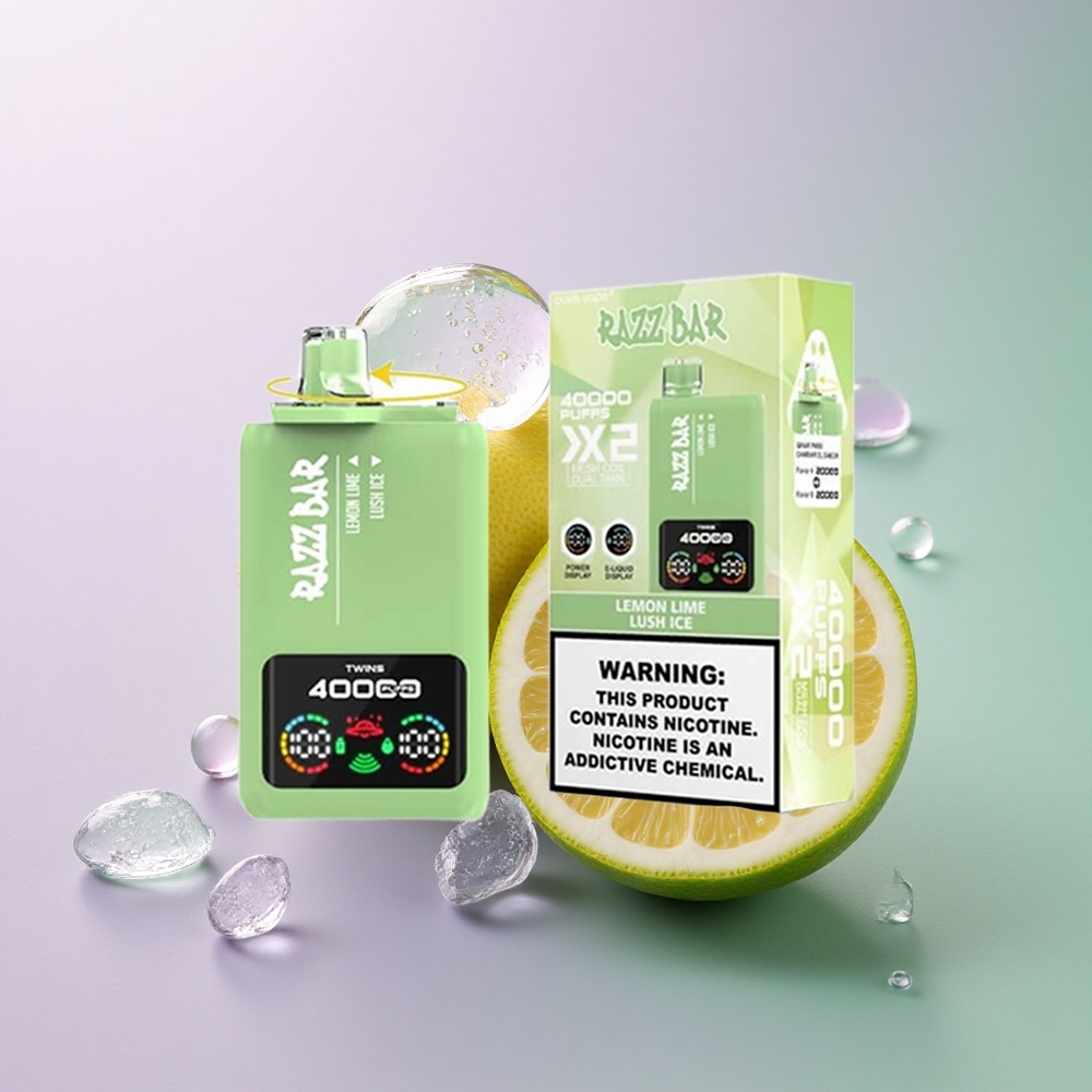 Razz Bar 40000 Puffs Citron Lime - Friskt Is med 5% nikotin og 650 mAh