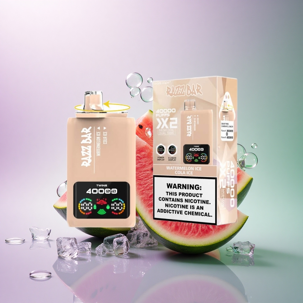 Razz Bar 40000 Puffs Vandmelon Is - Cola Is med Type-C og 650 mAh