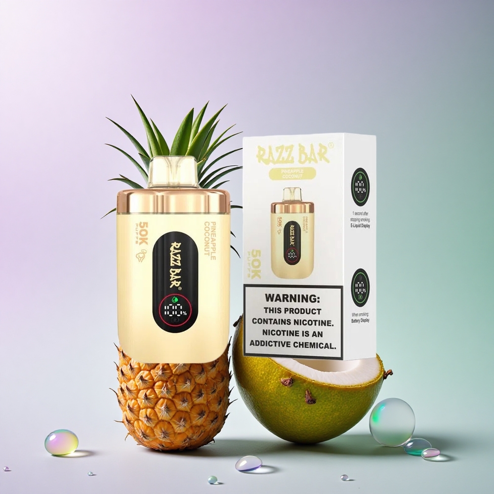 Razz Bar 50K Puffs Ananas Kokos 1.0 Ohm Mesh Coil 650 mAh