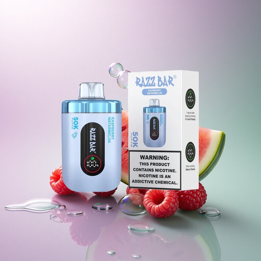 Razz Bar 50K Puffs Hindbær Vandmelon 2% Nikotin 650 mAh