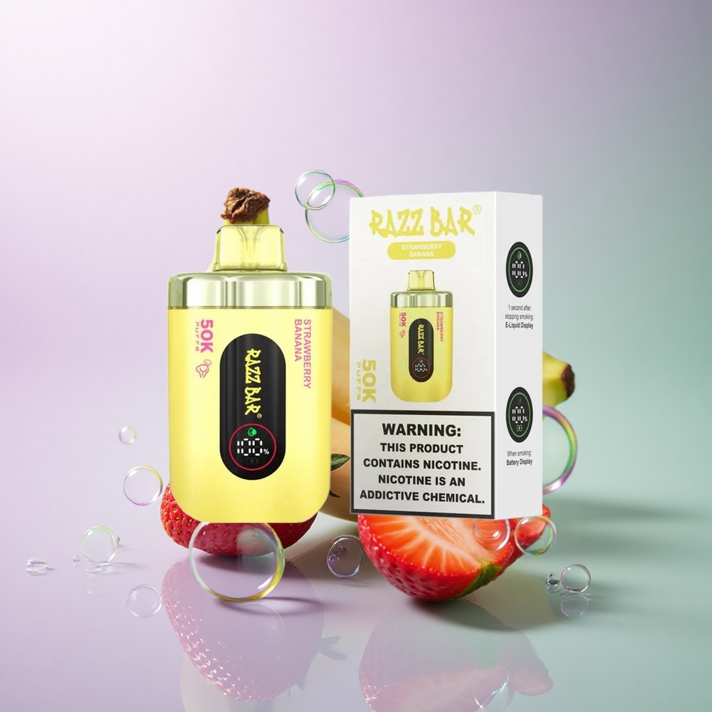 Razz Bar 50K Puffs Jordbær Banan 2% Nikotin 650 mAh