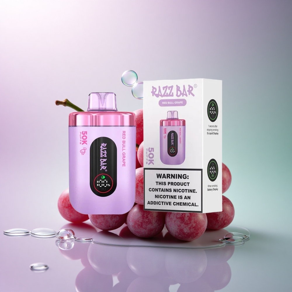 Razz Bar 50K Puffs Rød Okse Vin 1.0 Ohm Mesh Coil 650 mAh