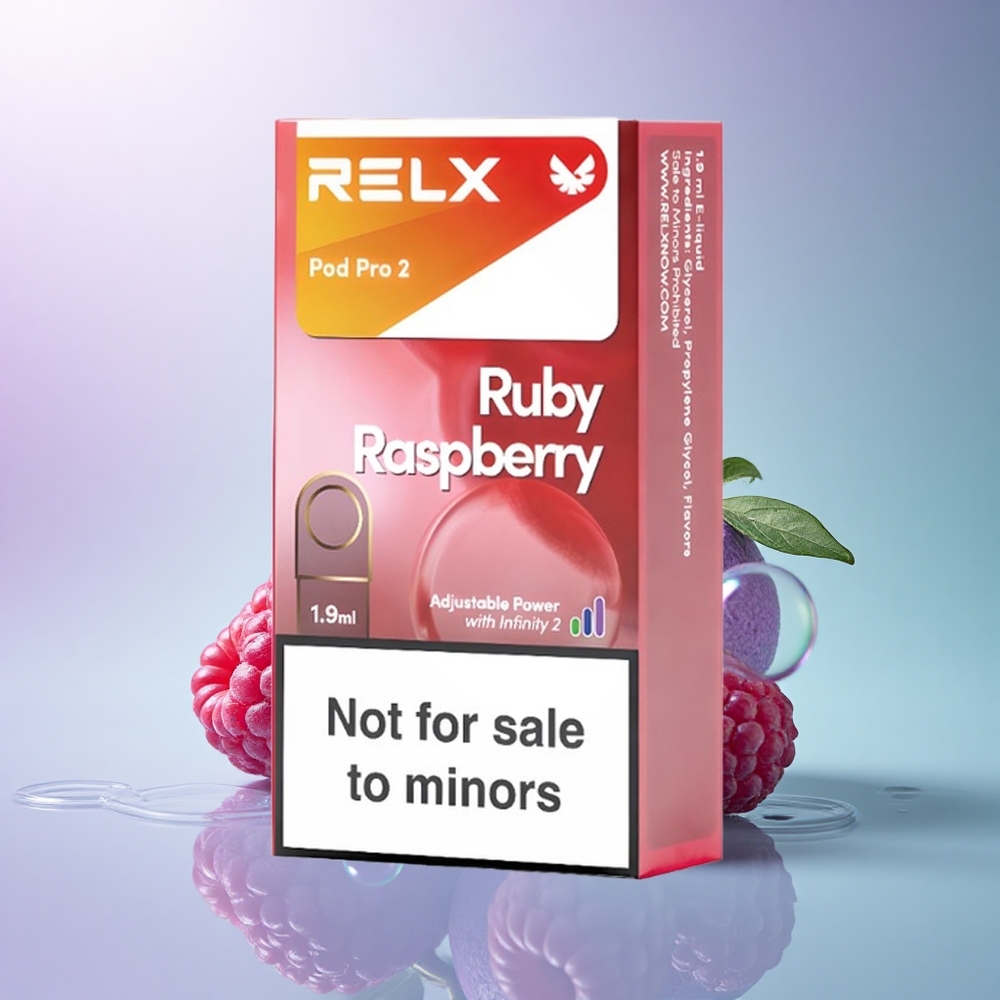 Relx Pod Pro 2 Vape Device Blå Hindbær 0mg/ml 1.9ml 2-pak