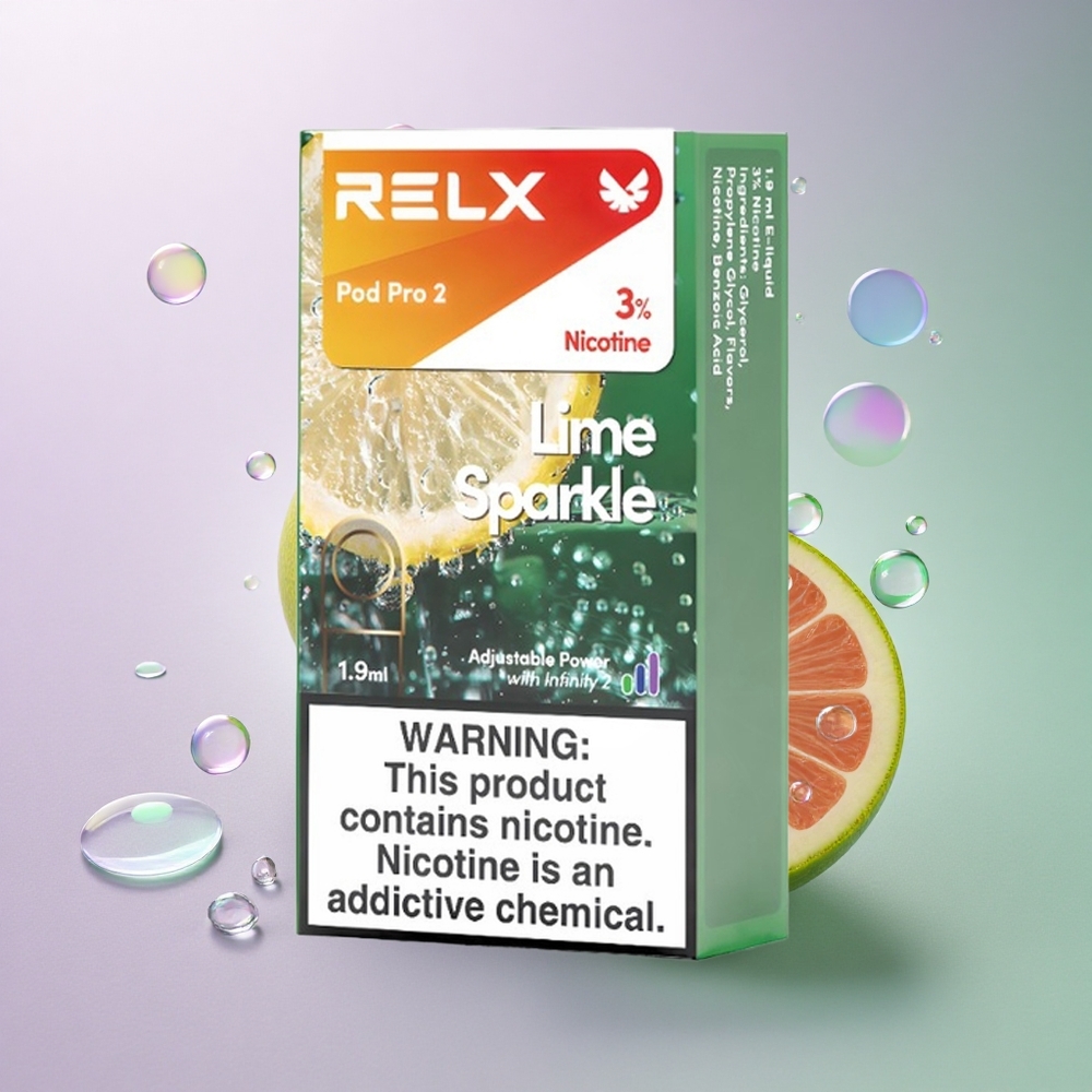 Relx Pod Pro 2 Vape Device Citron Glitre 30mg/ml nikotin, 1,9ml kapacitet, 3 spændingsindstillinger