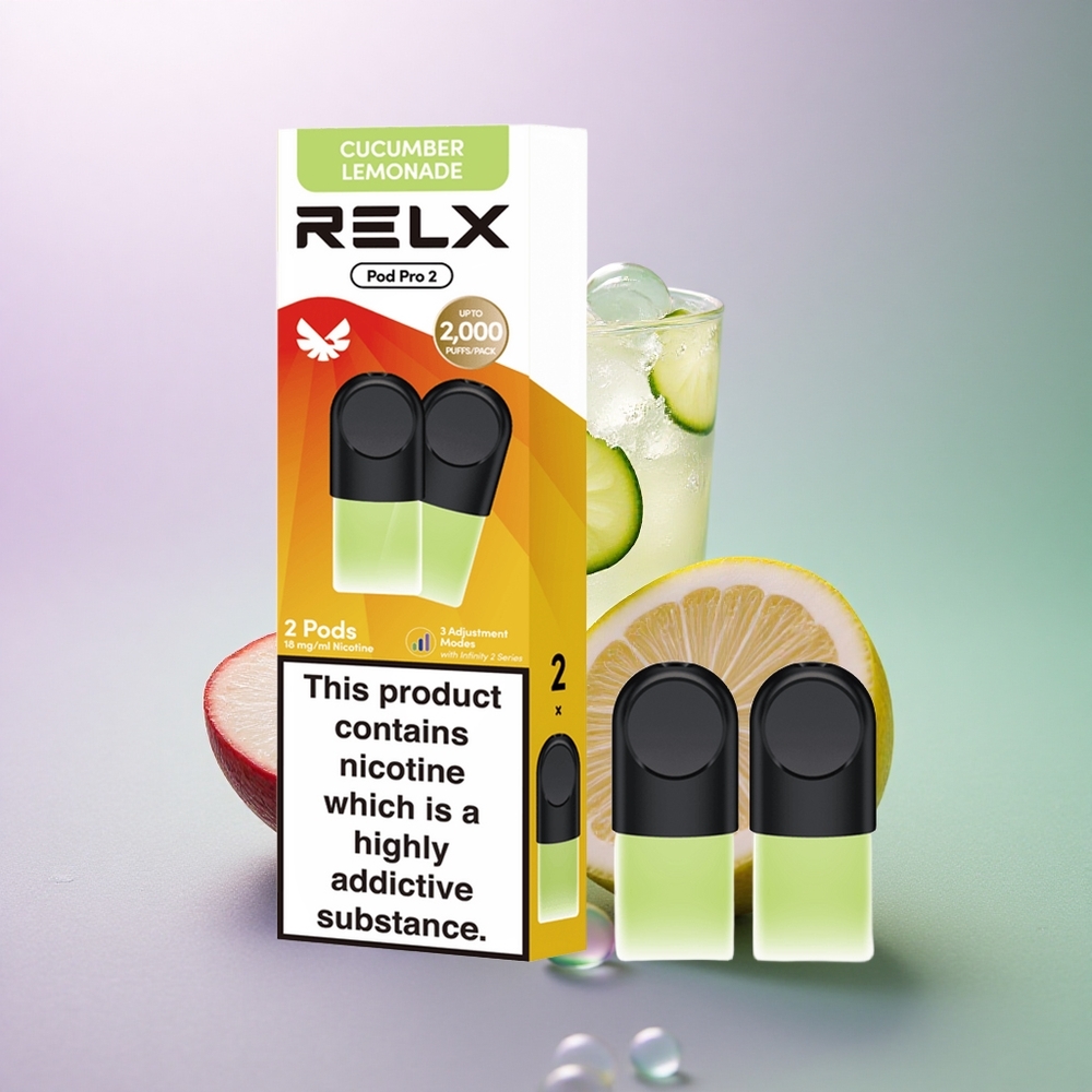 Relx Pod Pro 2 Vape Device Drikkevare-Agurke Lemonade 18mg/ml nikotin - 1,9ml kapacitet - 3 spændingsindstillinger