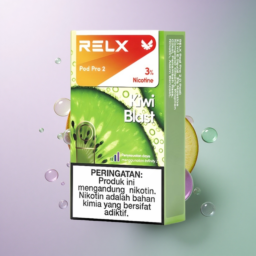 Relx Pod Pro 2 Vape Device Kiwi Eksplosion 30mg/ml nikotin • 1,9ml • 3 spændingsindstillinger