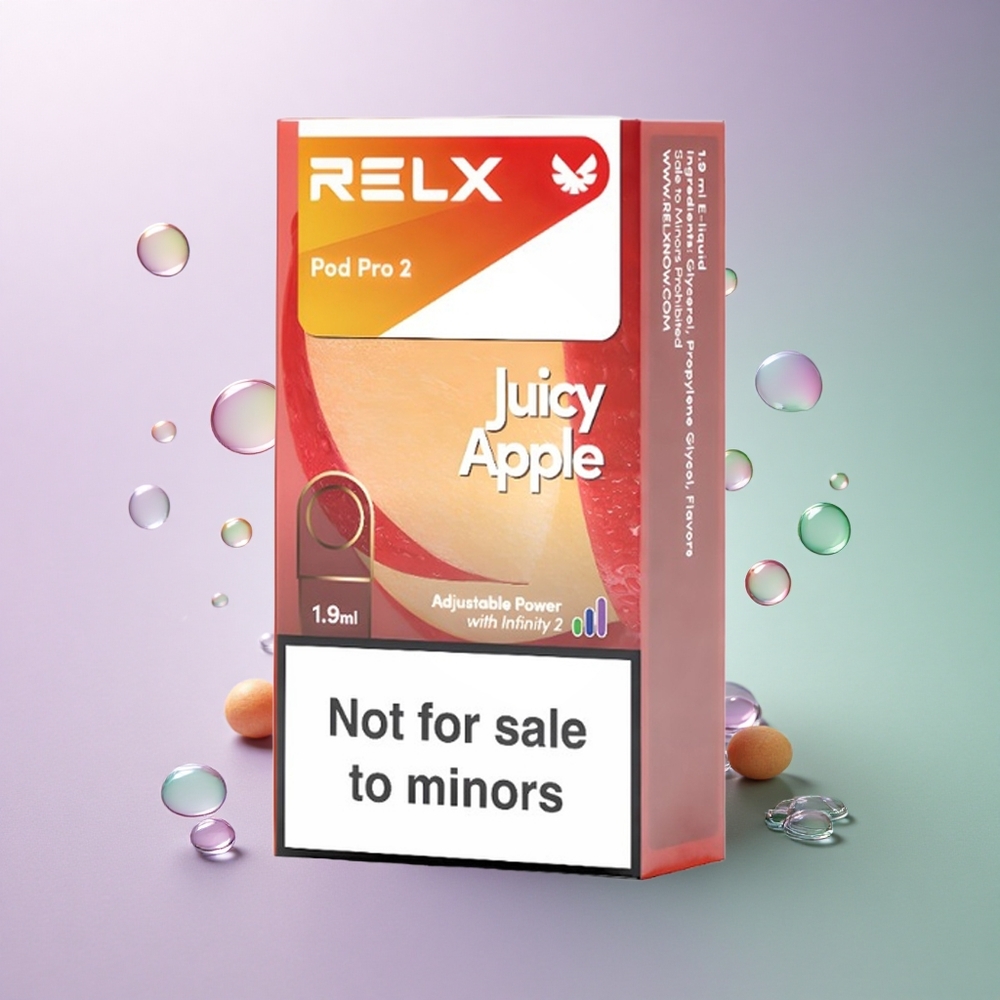 Relx Pod Pro 2 Vape Device Saftigt Æble 0mg/ml 1,9ml 2-pakning 6,5W